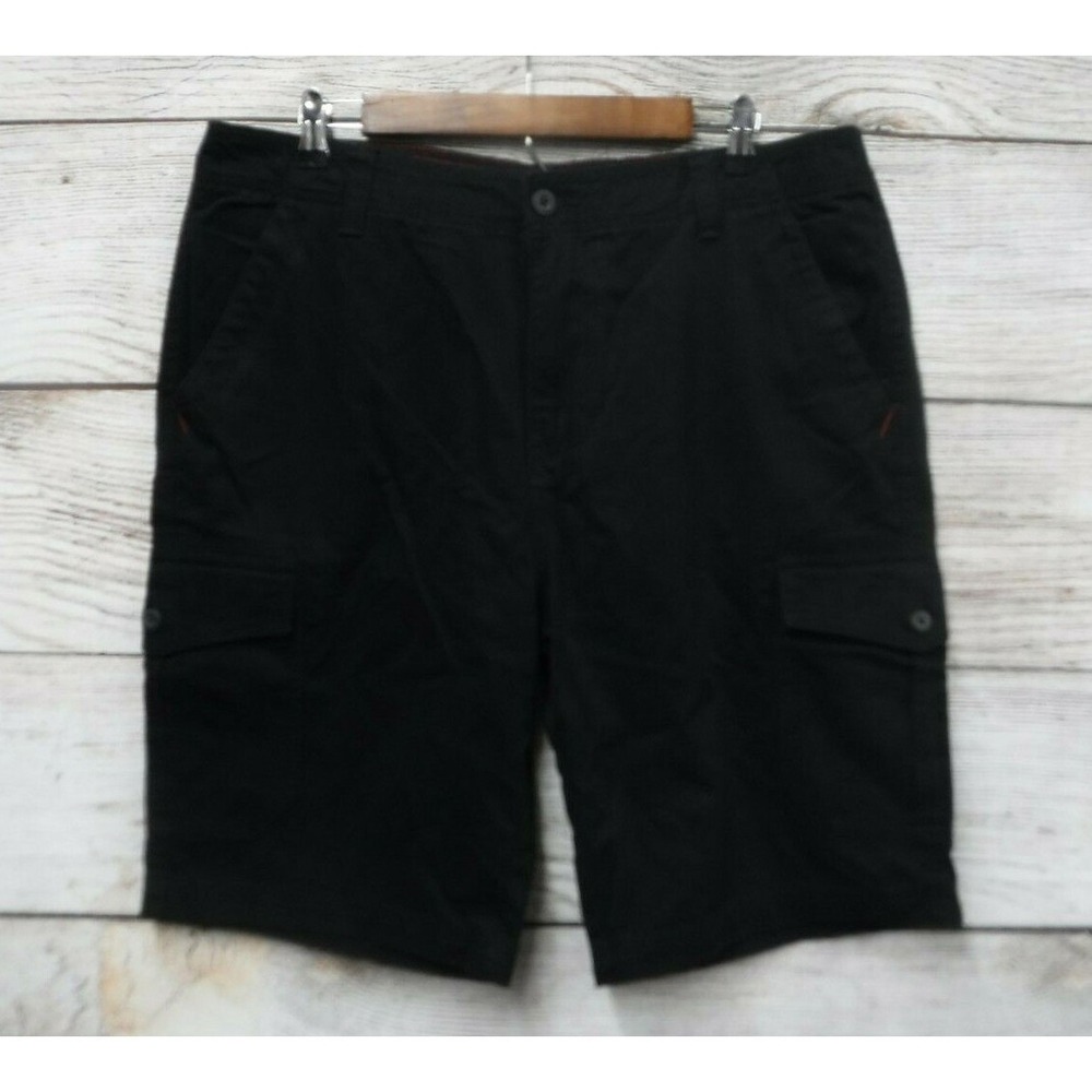 Plugg Cargo Shorts Mens Size 30‎ Black Heavy Vintage Wash Cargo Shorts New 30